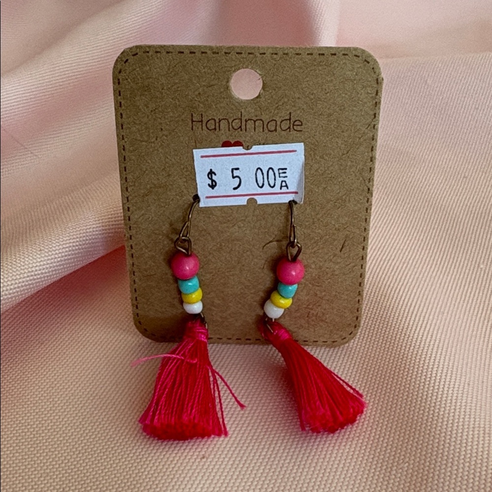 🟢 Vintage Tassel Beaded Earrings